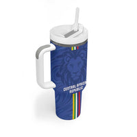 Custom Central African Republic Football Tumbler With Handle Go Les Fauves Go