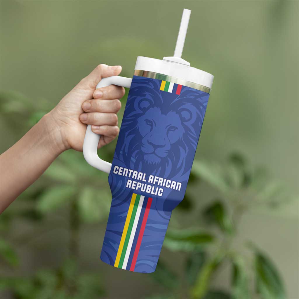 Custom Central African Republic Football Tumbler With Handle Go Les Fauves Go