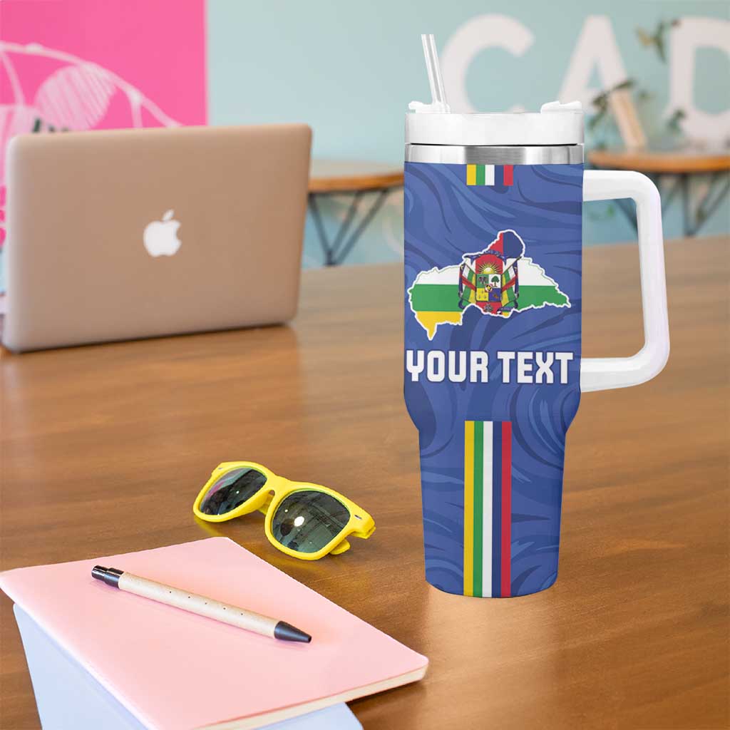 Custom Central African Republic Football Tumbler With Handle Go Les Fauves Go