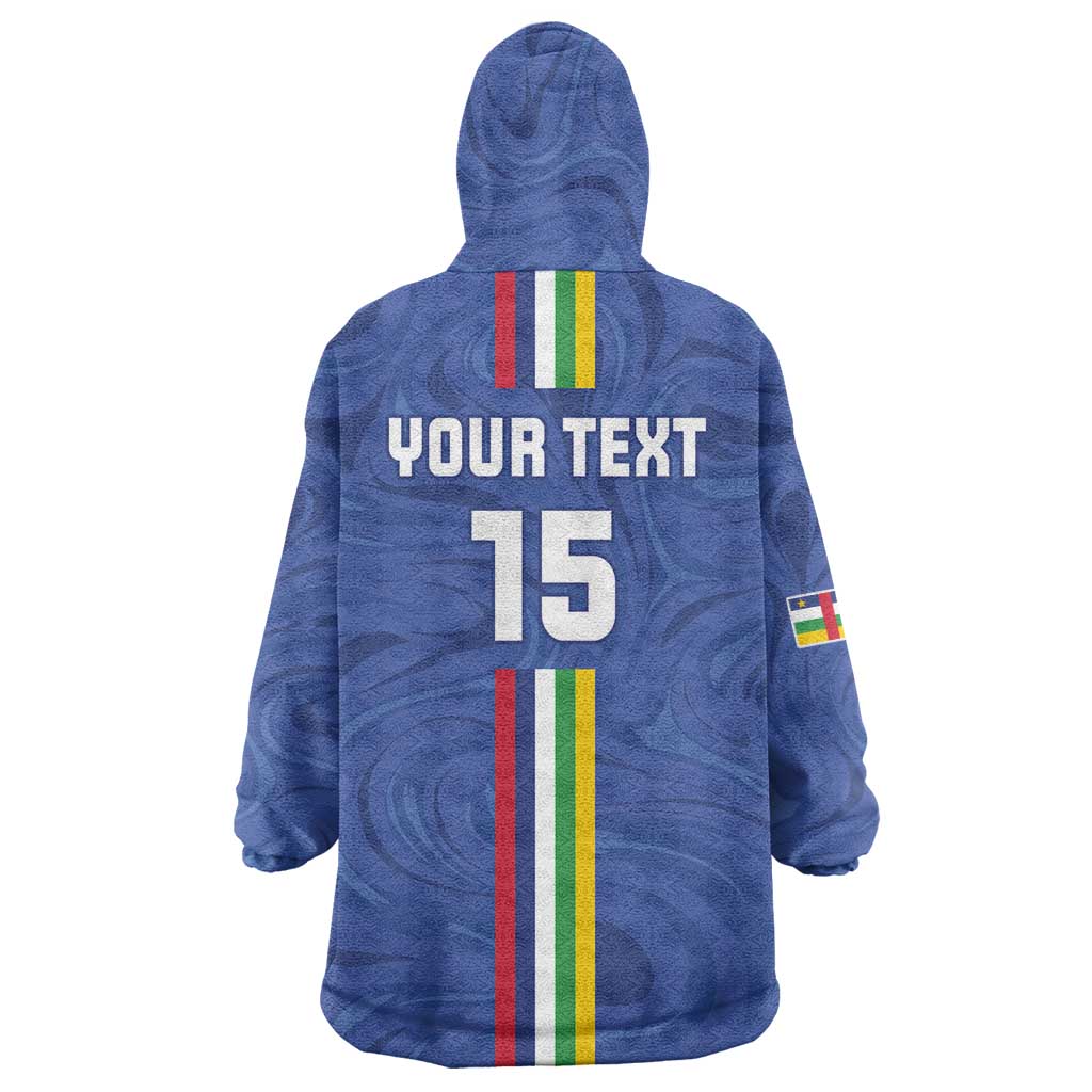 Custom Central African Republic Football Wearable Blanket Hoodie Go Les Fauves Go