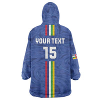 Custom Central African Republic Football Wearable Blanket Hoodie Go Les Fauves Go