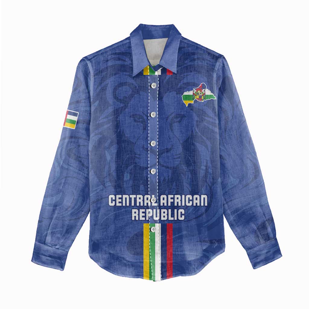 Custom Central African Republic Football Women Casual Shirt Go Les Fauves Go