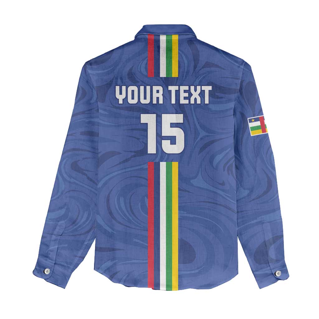 Custom Central African Republic Football Women Casual Shirt Go Les Fauves Go