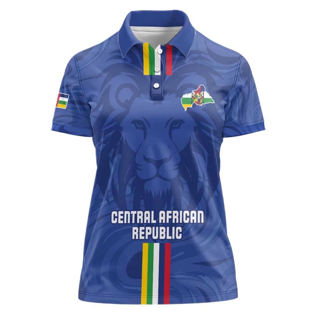 Custom Central African Republic Football Women Polo Shirt Go Les Fauves Go