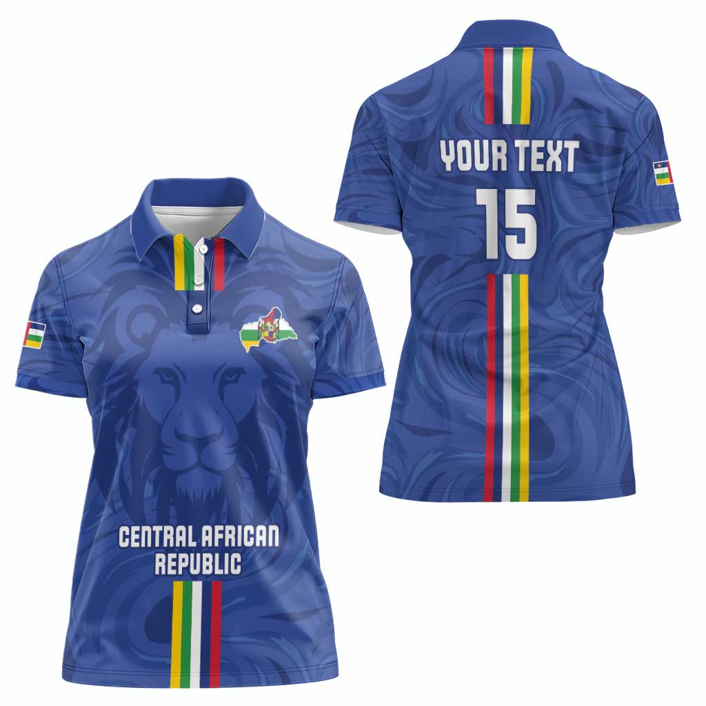 Custom Central African Republic Football Women Polo Shirt Go Les Fauves Go