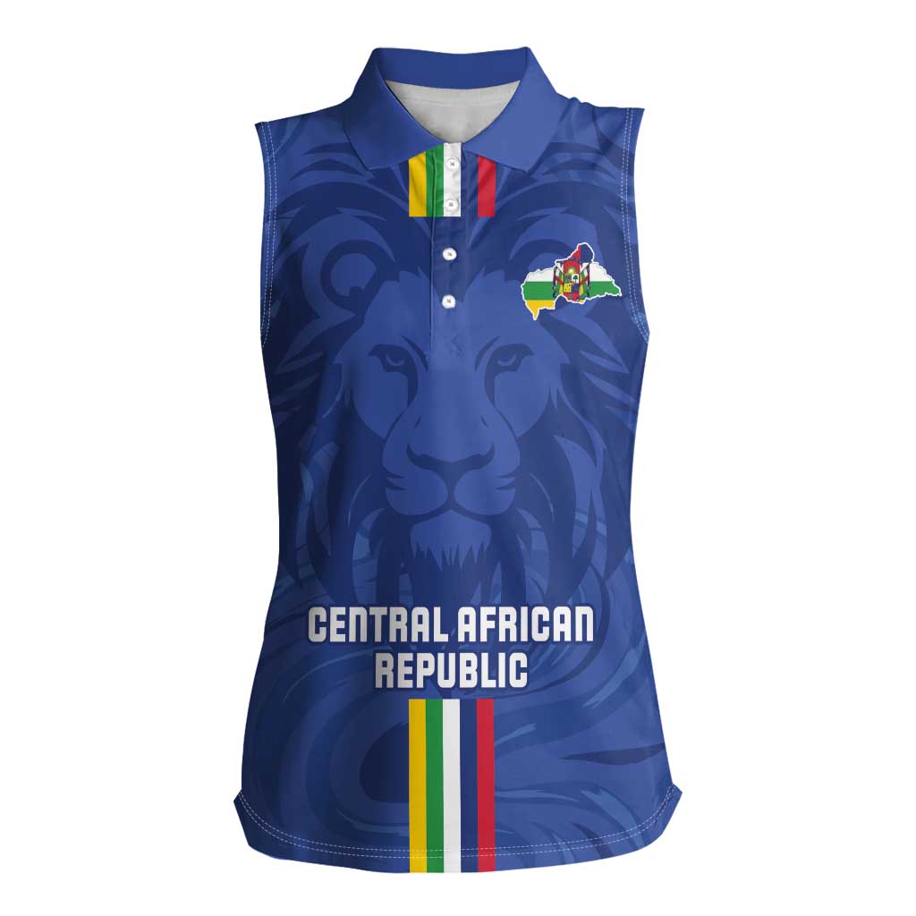 Custom Central African Republic Football Women Sleeveless Polo Shirt Go Les Fauves Go