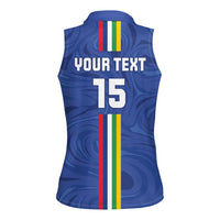 Custom Central African Republic Football Women Sleeveless Polo Shirt Go Les Fauves Go