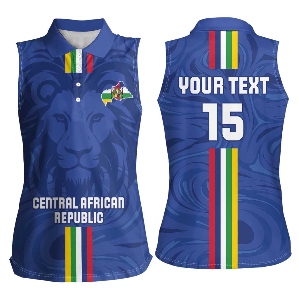 Custom Central African Republic Football Women Sleeveless Polo Shirt Go Les Fauves Go
