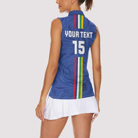 Custom Central African Republic Football Women Sleeveless Polo Shirt Go Les Fauves Go