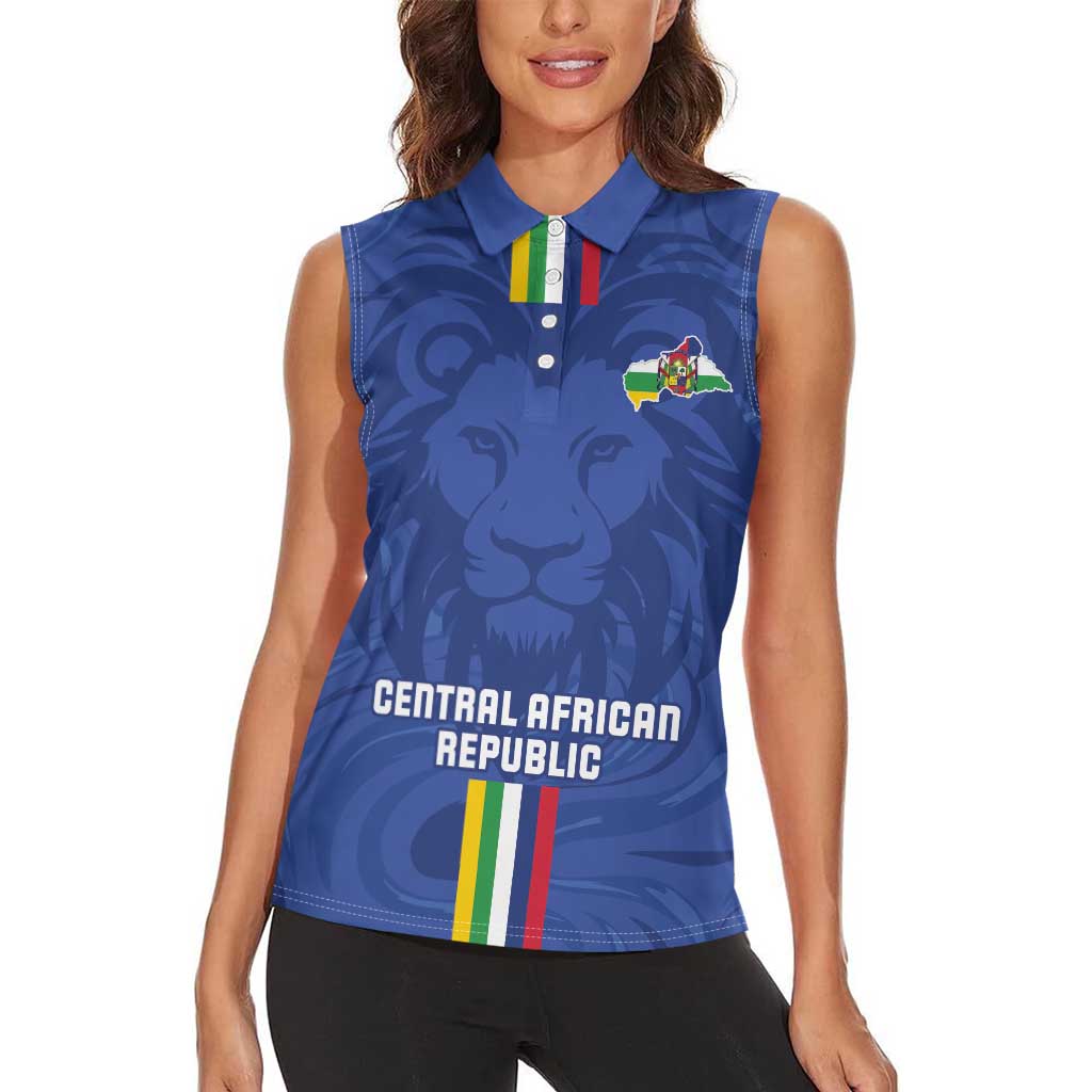 Custom Central African Republic Football Women Sleeveless Polo Shirt Go Les Fauves Go