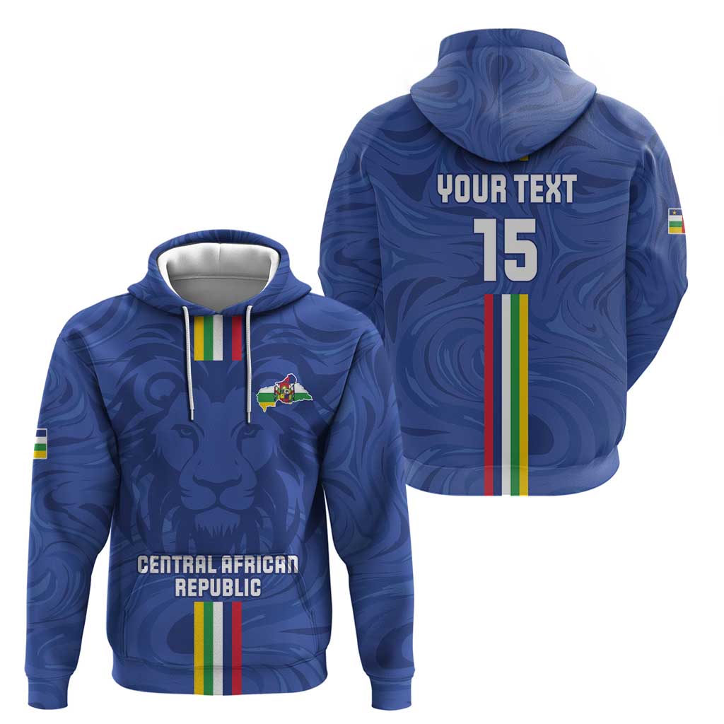 Custom Central African Republic Football Zip Hoodie Go Les Fauves Go