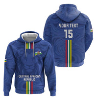Custom Central African Republic Football Zip Hoodie Go Les Fauves Go