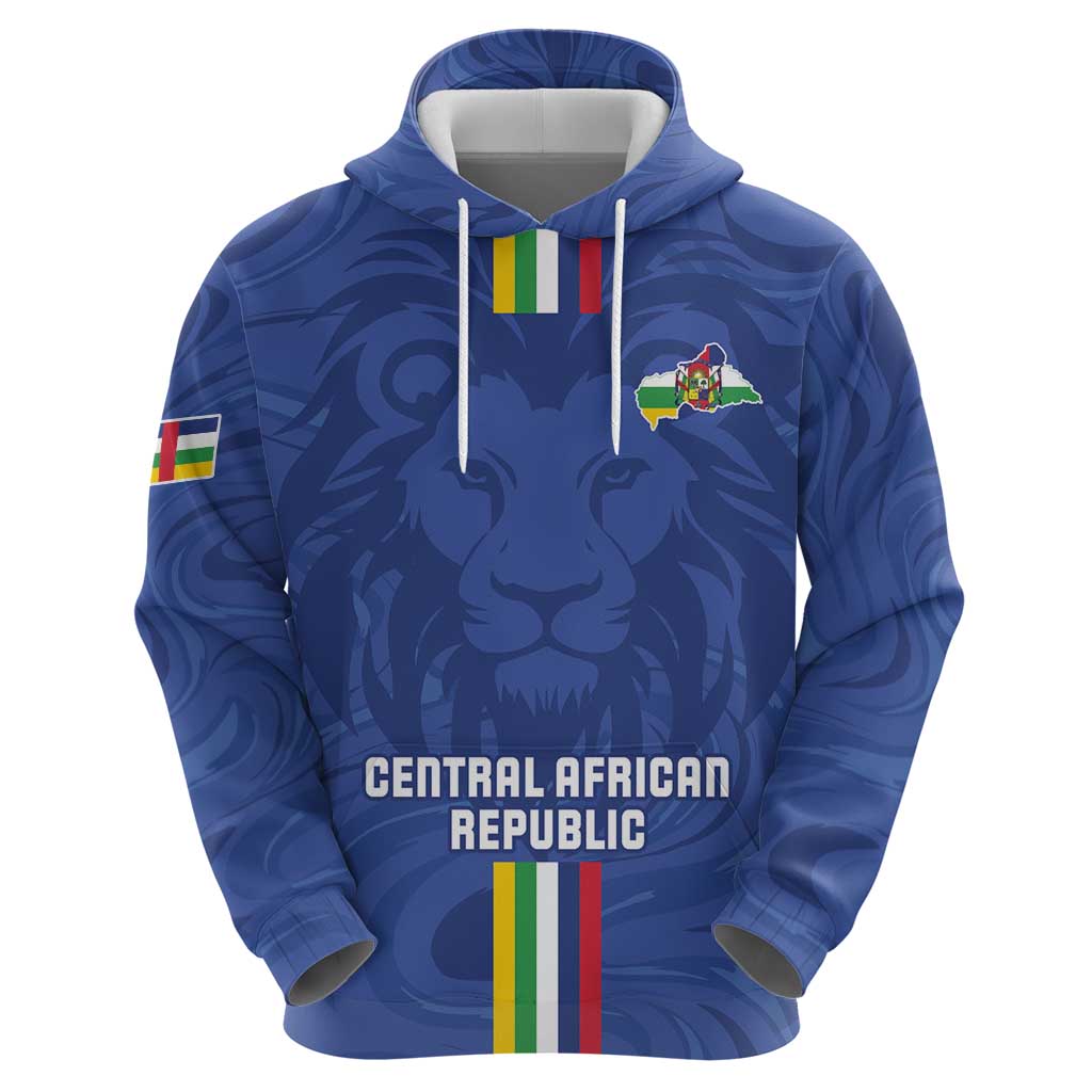 Custom Central African Republic Football Zip Hoodie Go Les Fauves Go