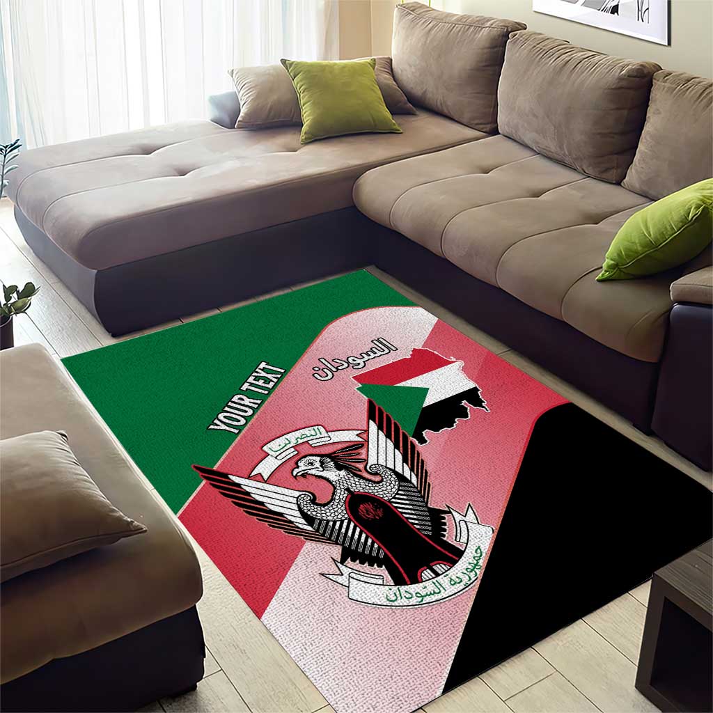 Personalized Sudan Area Rug Sudanese Secretary Bird Flag Style