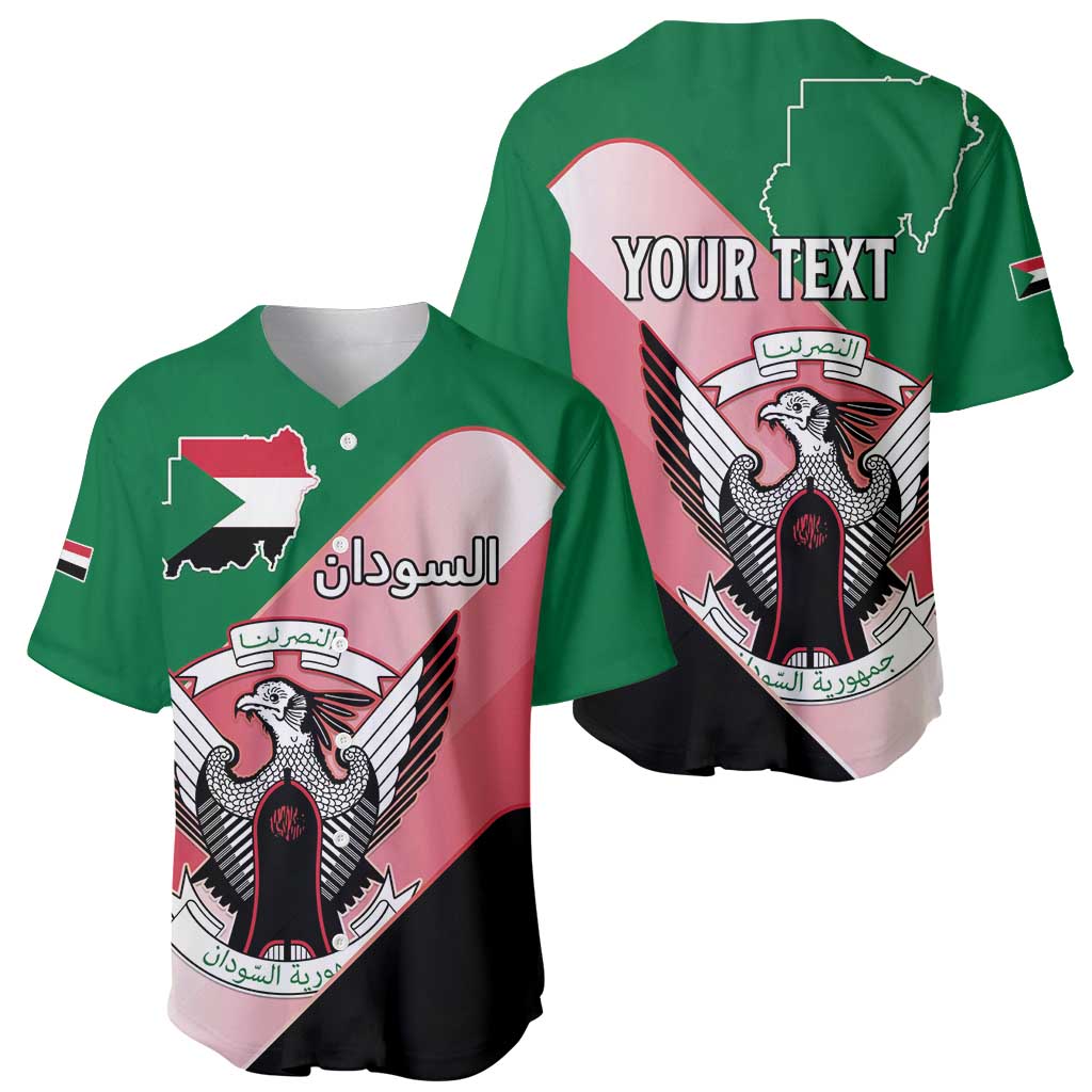 Personalized Sudan Baseball Jersey Sudanese Secretary Bird Flag Style