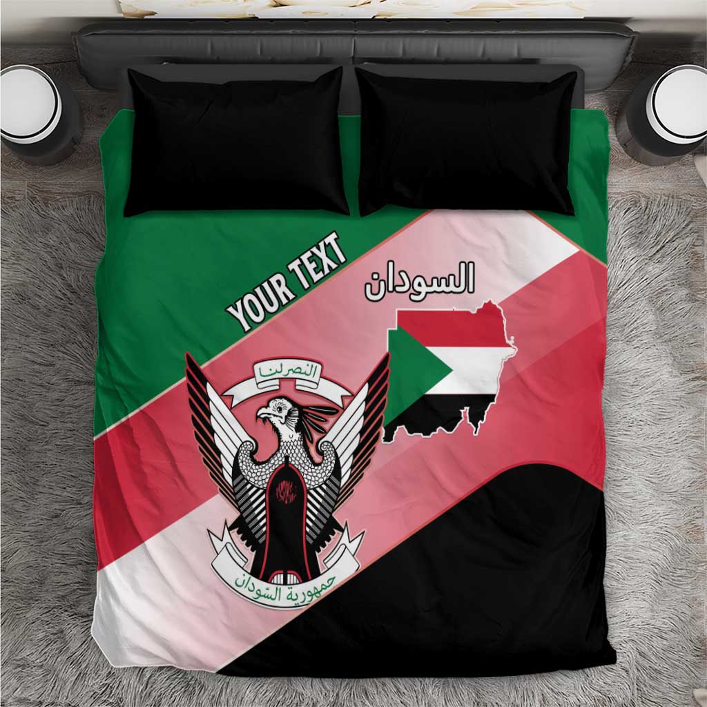 Personalized Sudan Bedding Set Sudanese Secretary Bird Flag Style
