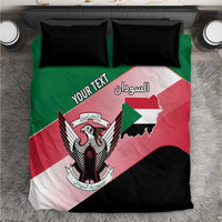 Personalized Sudan Bedding Set Sudanese Secretary Bird Flag Style