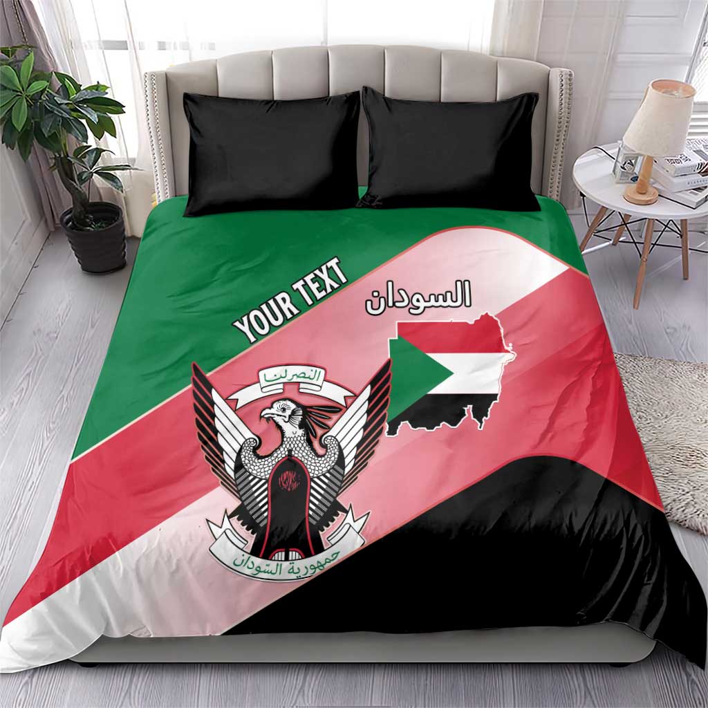 Personalized Sudan Bedding Set Sudanese Secretary Bird Flag Style