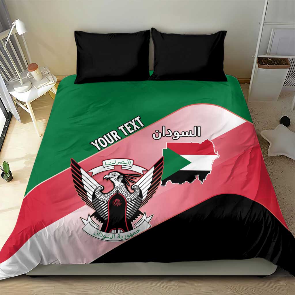 Personalized Sudan Bedding Set Sudanese Secretary Bird Flag Style