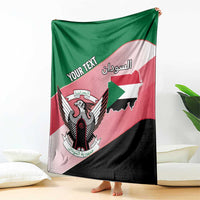 Personalized Sudan Blanket Sudanese Secretary Bird Flag Style