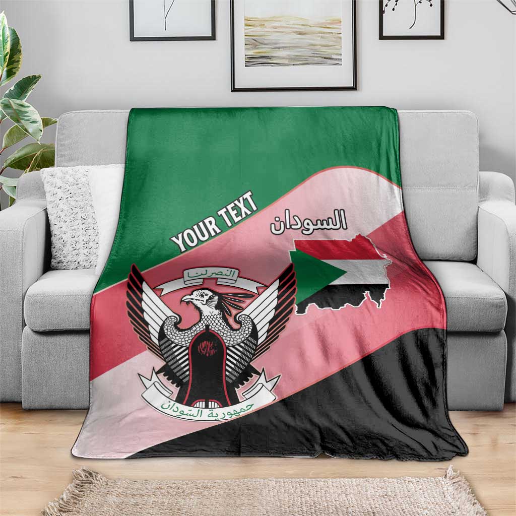 Personalized Sudan Blanket Sudanese Secretary Bird Flag Style