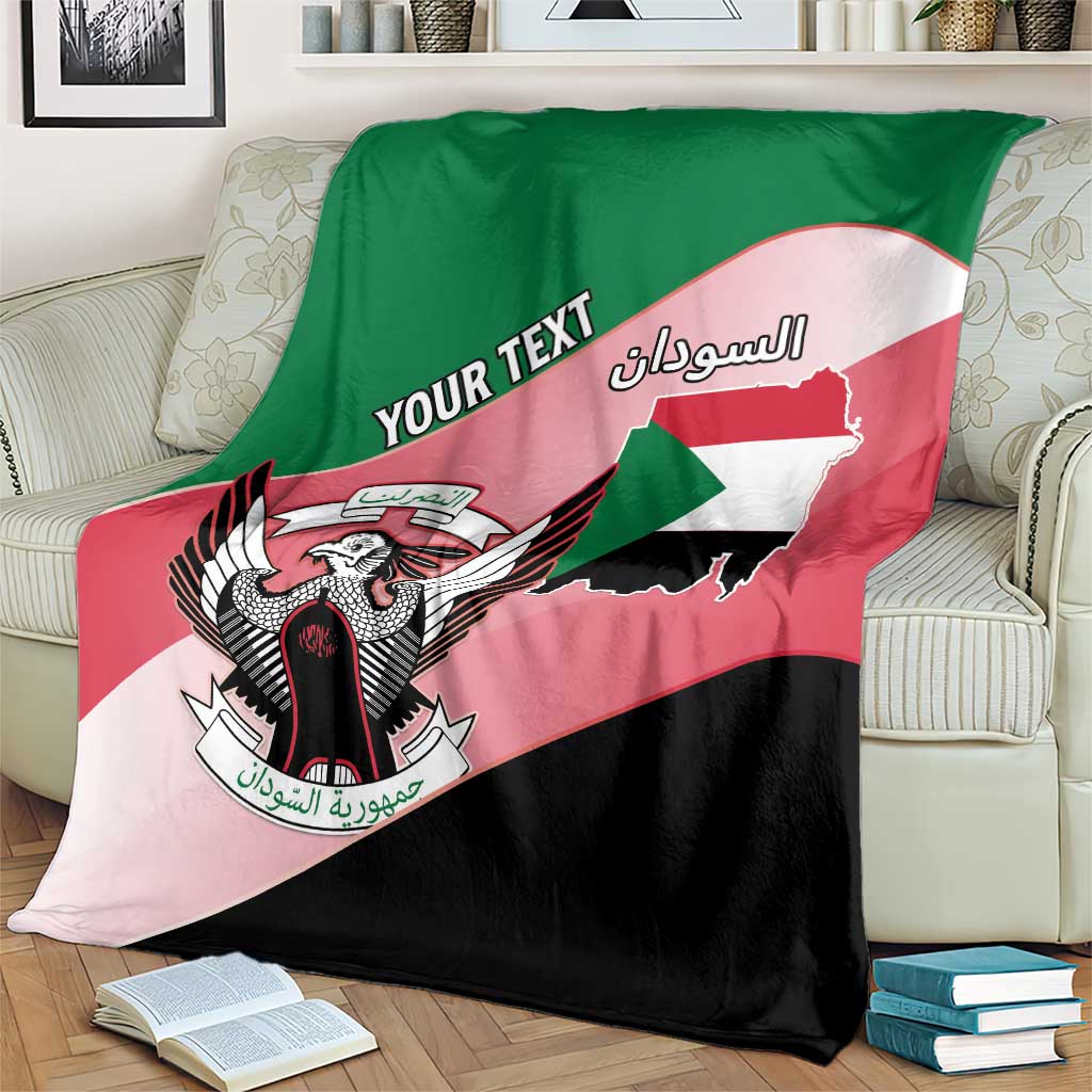 Personalized Sudan Blanket Sudanese Secretary Bird Flag Style