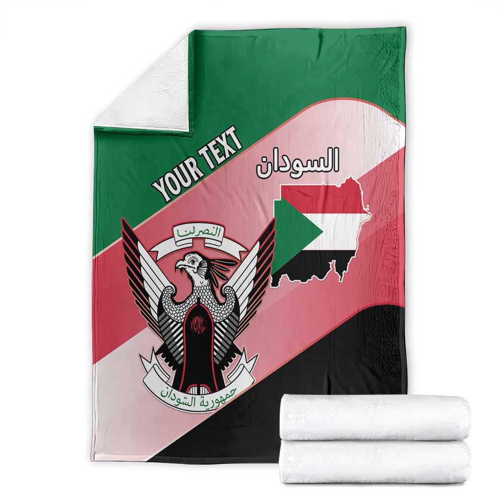 Personalized Sudan Blanket Sudanese Secretary Bird Flag Style