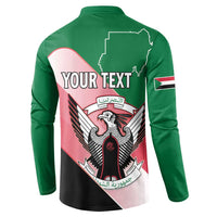 Personalized Sudan Button Sweatshirt Sudanese Secretary Bird Flag Style