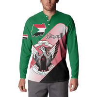 Personalized Sudan Button Sweatshirt Sudanese Secretary Bird Flag Style