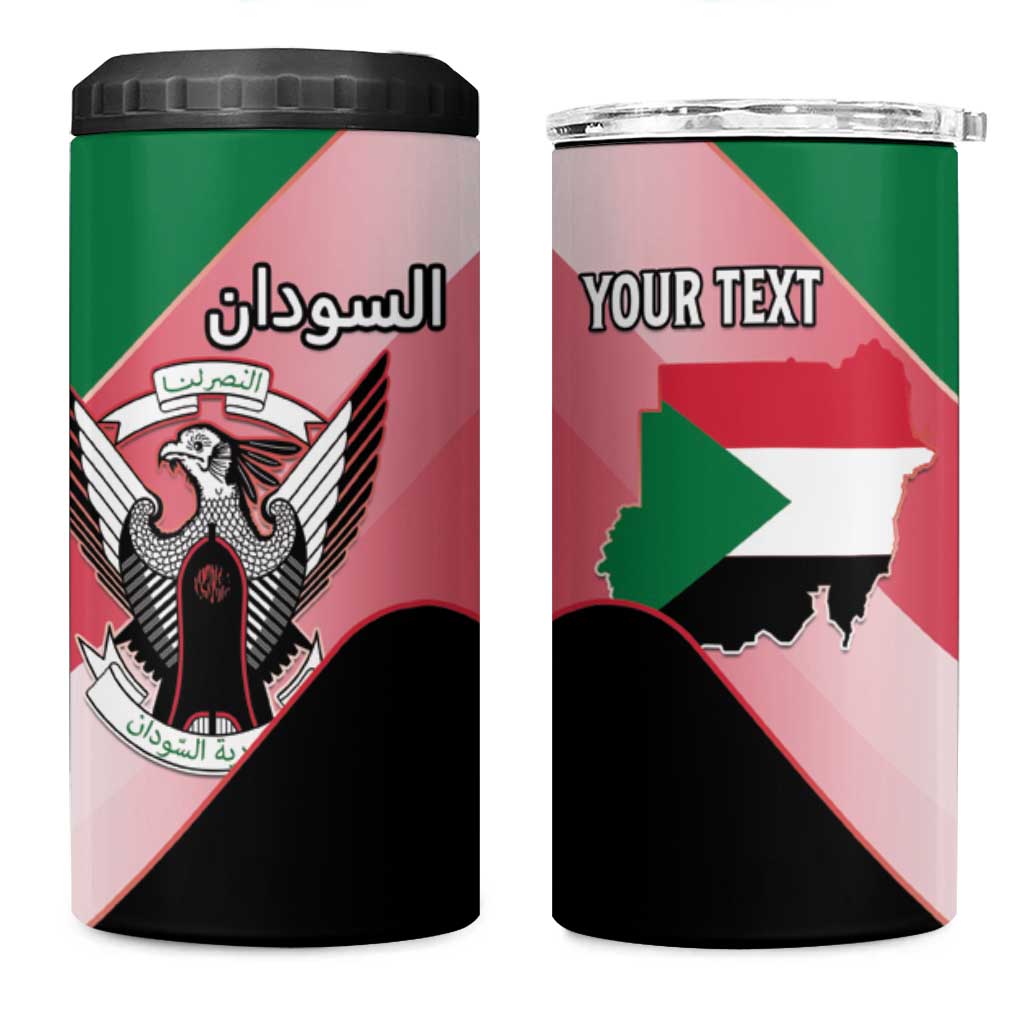 Personalized Sudan 4 in 1 Can Cooler Tumbler Sudanese Secretary Bird Flag Style