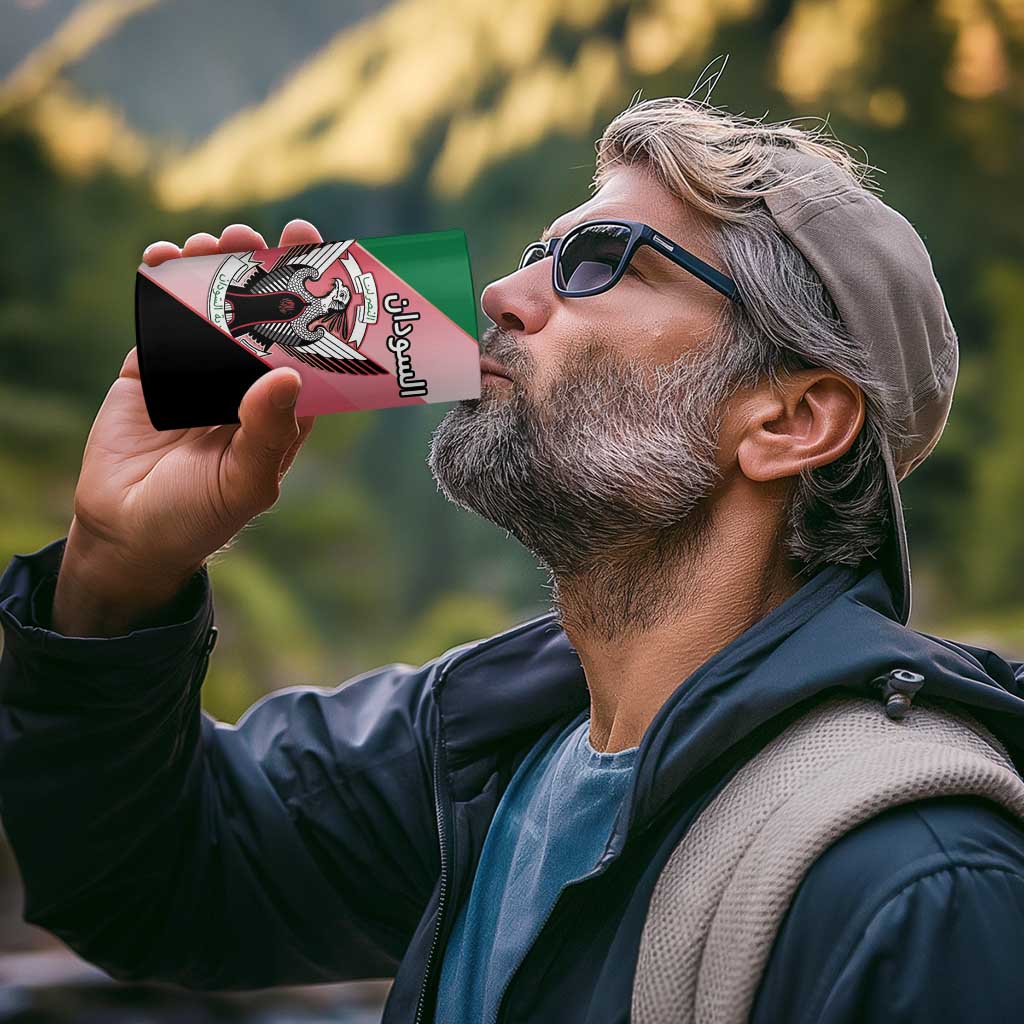 Personalized Sudan 4 in 1 Can Cooler Tumbler Sudanese Secretary Bird Flag Style