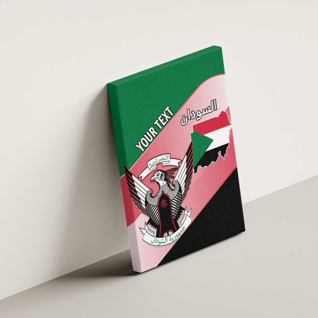 Personalized Sudan Canvas Wall Art Sudanese Secretary Bird Flag Style