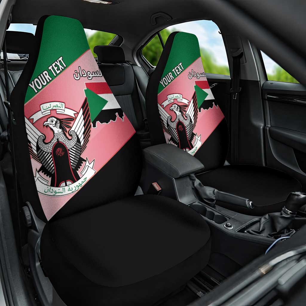 Personalized Sudan Car Seat Cover Sudanese Secretary Bird Flag Style