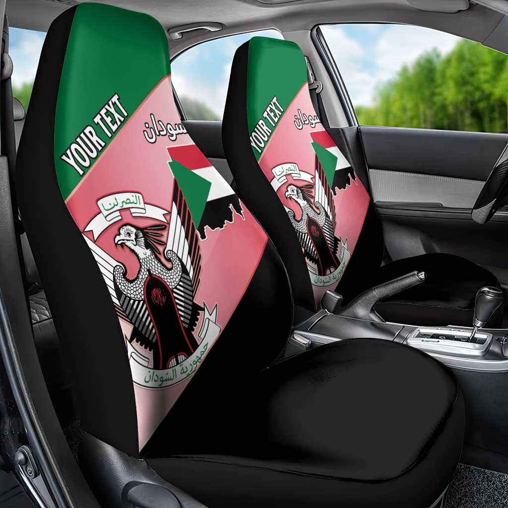 Personalized Sudan Car Seat Cover Sudanese Secretary Bird Flag Style