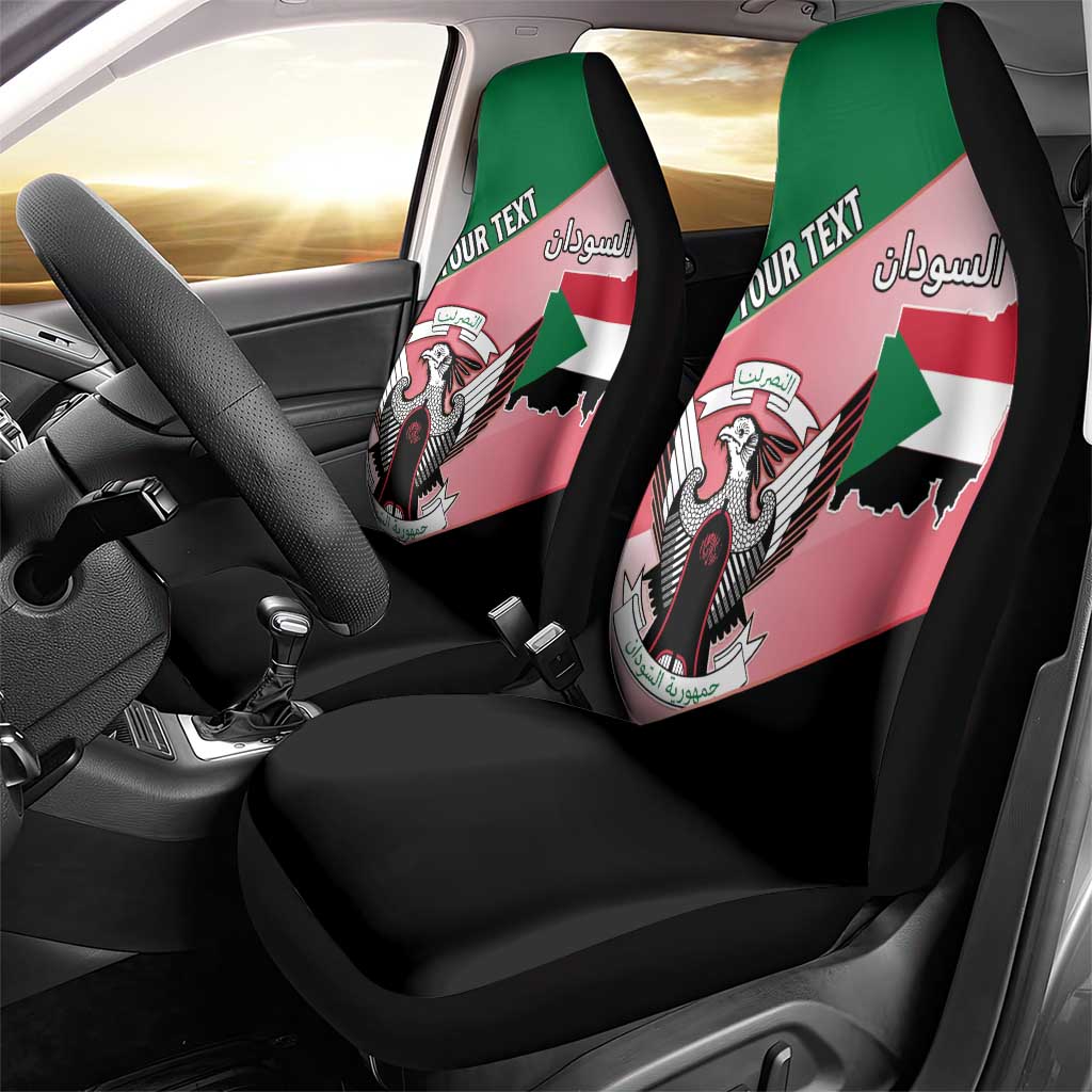 Personalized Sudan Car Seat Cover Sudanese Secretary Bird Flag Style
