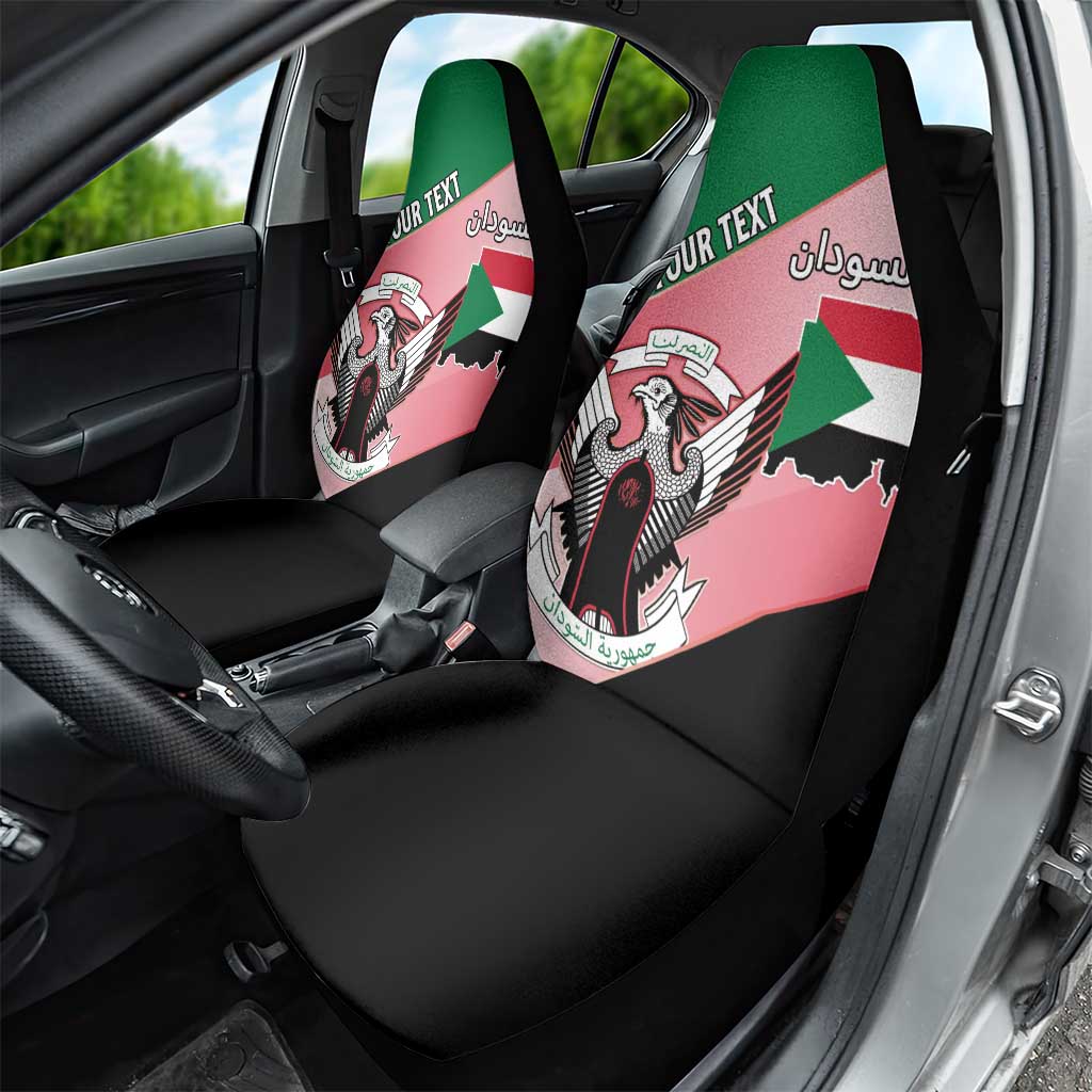 Personalized Sudan Car Seat Cover Sudanese Secretary Bird Flag Style