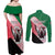 Personalized Sudan Couples Matching Off Shoulder Maxi Dress and Long Sleeve Button Shirt Sudanese Secretary Bird Flag Style