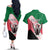 Personalized Sudan Couples Matching Off The Shoulder Long Sleeve Dress and Hawaiian Shirt Sudanese Secretary Bird Flag Style