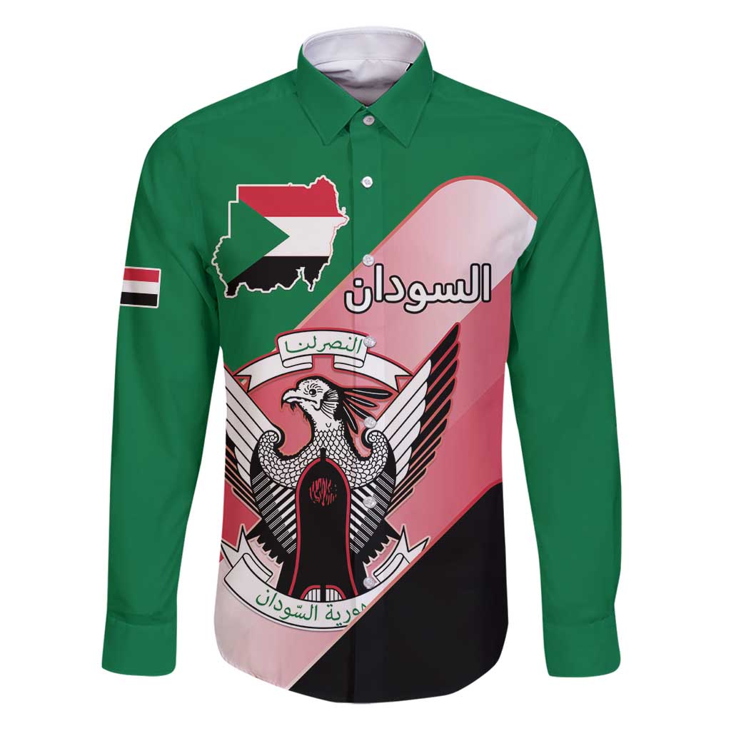 Personalized Sudan Family Matching Puletasi and Hawaiian Shirt Sudanese Secretary Bird Flag Style