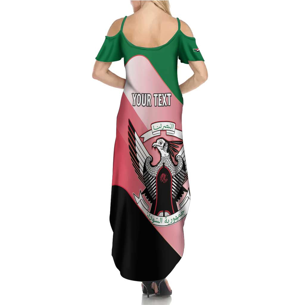 Personalized Sudan Family Matching Summer Maxi Dress and Hawaiian Shirt Sudanese Secretary Bird Flag Style