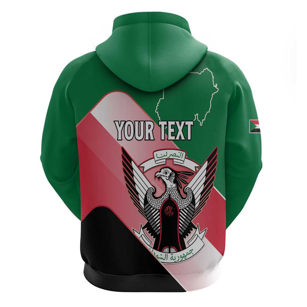 Personalized Sudan Hoodie Sudanese Secretary Bird Flag Style