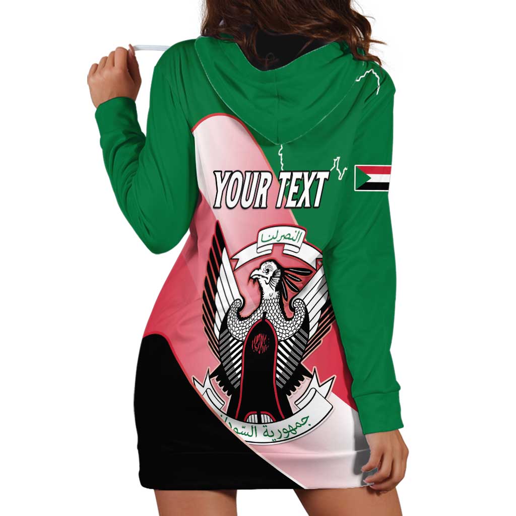 Personalized Sudan Hoodie Dress Sudanese Secretary Bird Flag Style