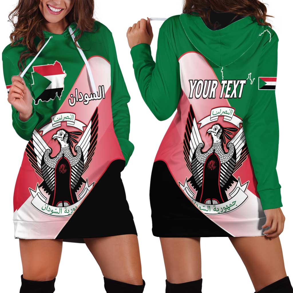 Personalized Sudan Hoodie Dress Sudanese Secretary Bird Flag Style