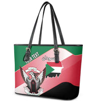 Personalized Sudan Leather Tote Bag Sudanese Secretary Bird Flag Style