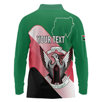 Personalized Sudan Long Sleeve Polo Shirt Sudanese Secretary Bird Flag Style
