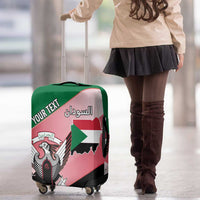 Personalized Sudan Luggage Cover Sudanese Secretary Bird Flag Style