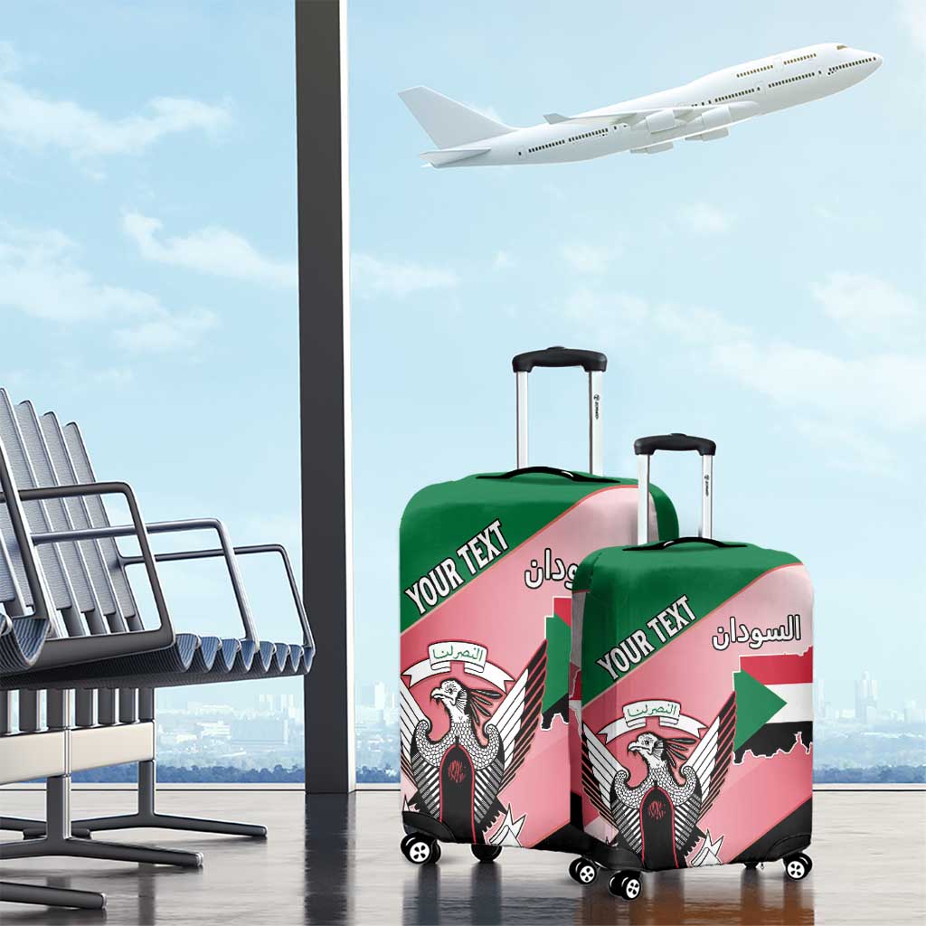 Personalized Sudan Luggage Cover Sudanese Secretary Bird Flag Style