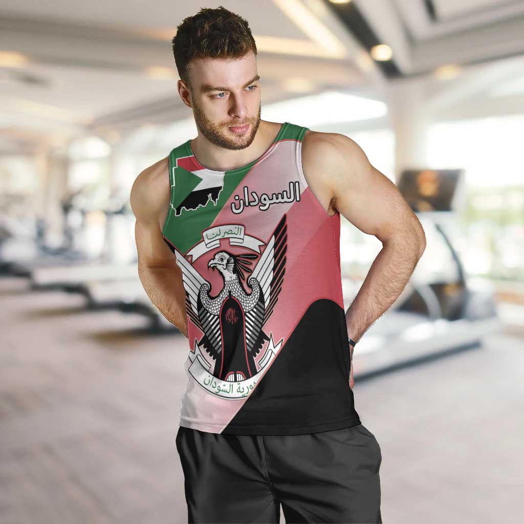Personalized Sudan Men Tank Top Sudanese Secretary Bird Flag Style