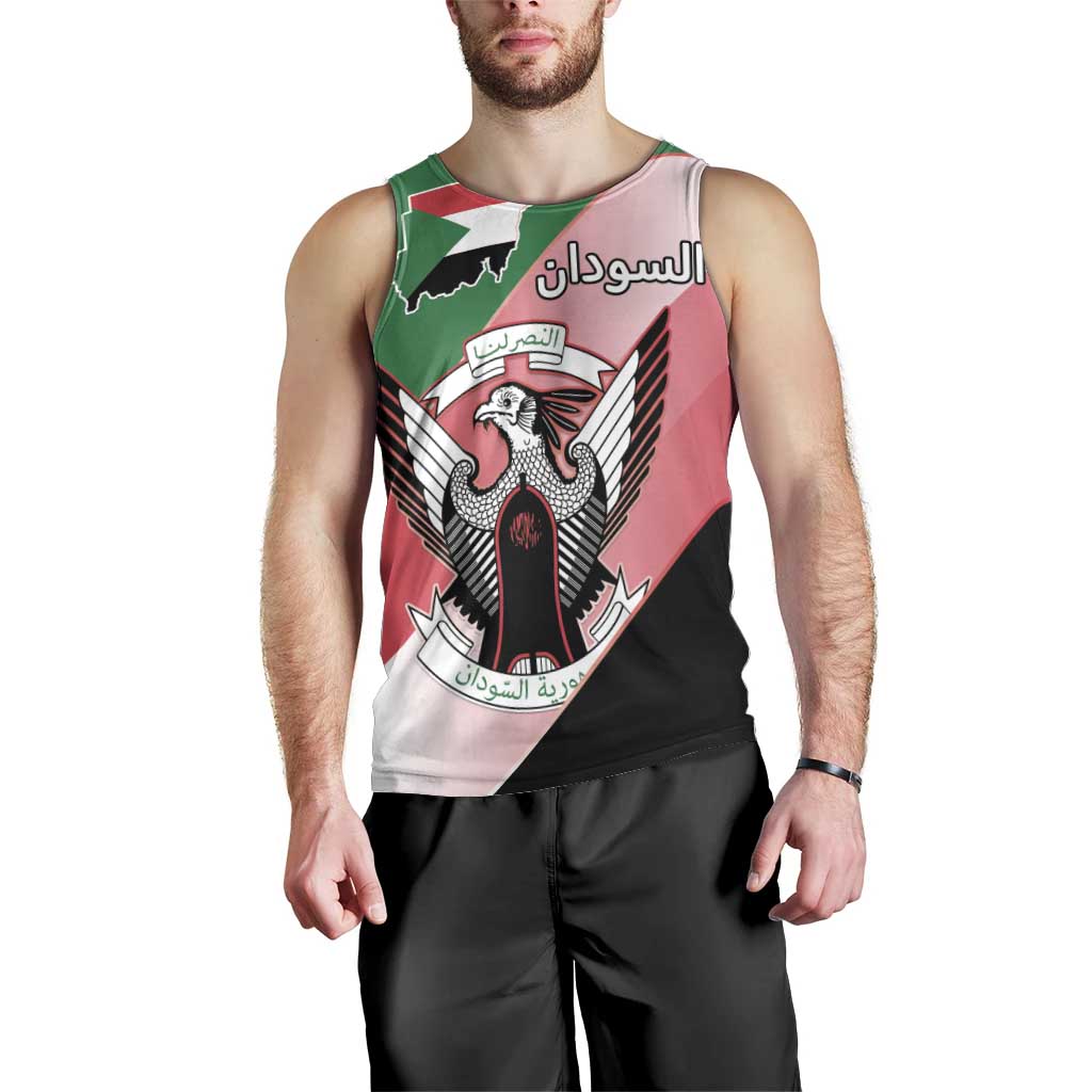 Personalized Sudan Men Tank Top Sudanese Secretary Bird Flag Style