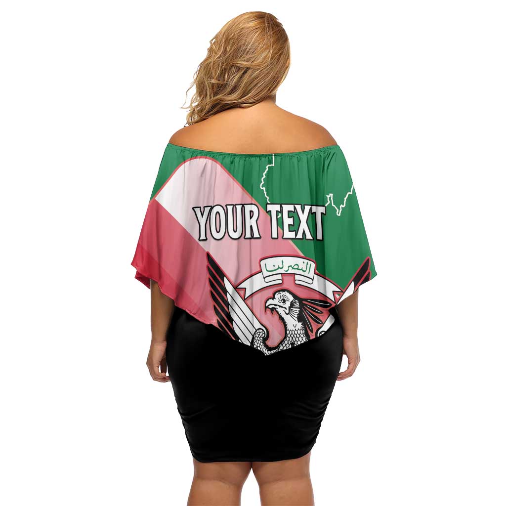 Personalized Sudan Off Shoulder Short Dress Sudanese Secretary Bird Flag Style